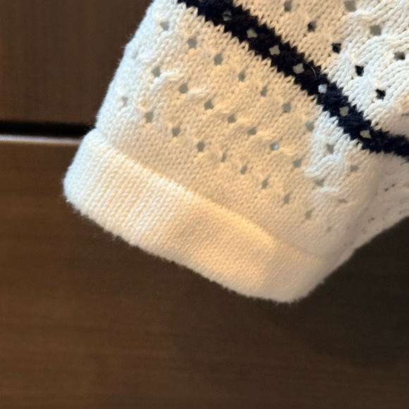 Seraphine Maternity Black and White Striped Midi Dress - Picture 7 of 11